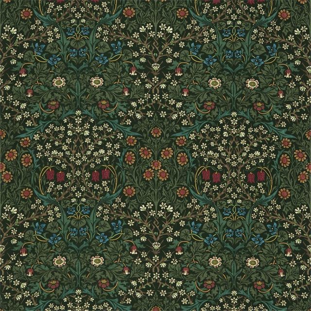 William Morris Morris The Craftsman Bestsellers Fabrics Blackthorn Green