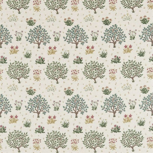 William Morris Morris The Craftsman Bestsellers Fabrics Orchard Bayleaf/Rose