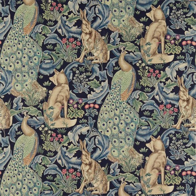 William Morris Morris The Craftsman Bestsellers Fabrics Forest Indigo