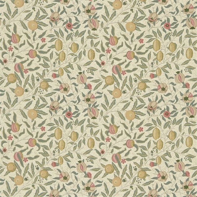 William Morris Morris The Craftsman Bestsellers Fabrics Fruit Ivory/Teal