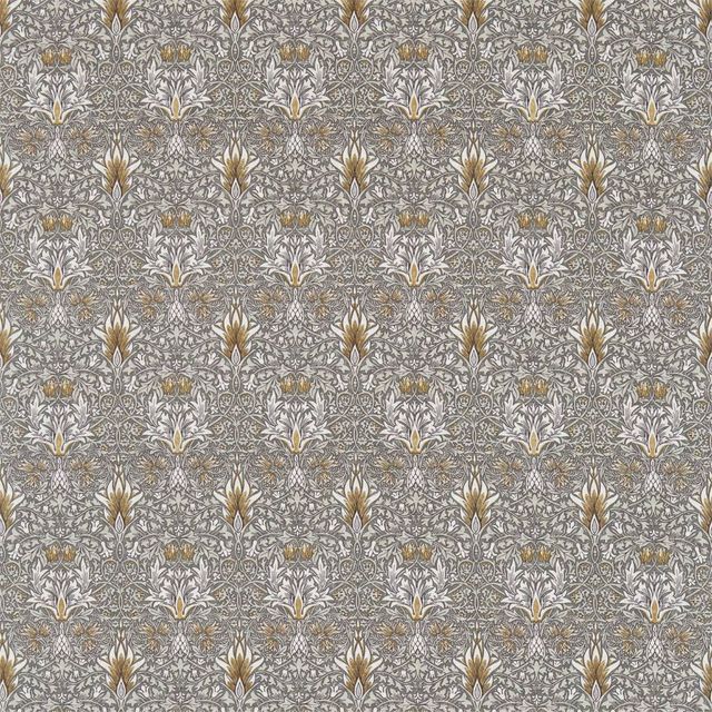 William Morris Morris The Craftsman Bestsellers Fabrics Snakeshead Pewter/Gold