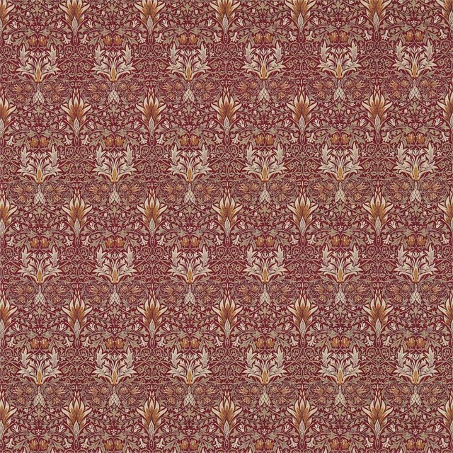 William Morris Morris The Craftsman Bestsellers Fabrics Snakeshead Claret/Gold