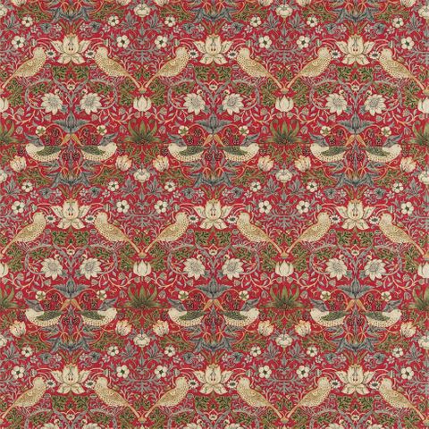 Strawberry Thief Crimson/Slate Upholstery Fabric