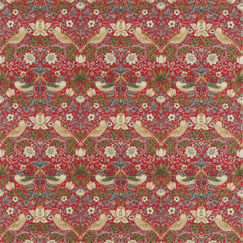 Strawberry Thief Crimson/Slate Upholstery Fabric