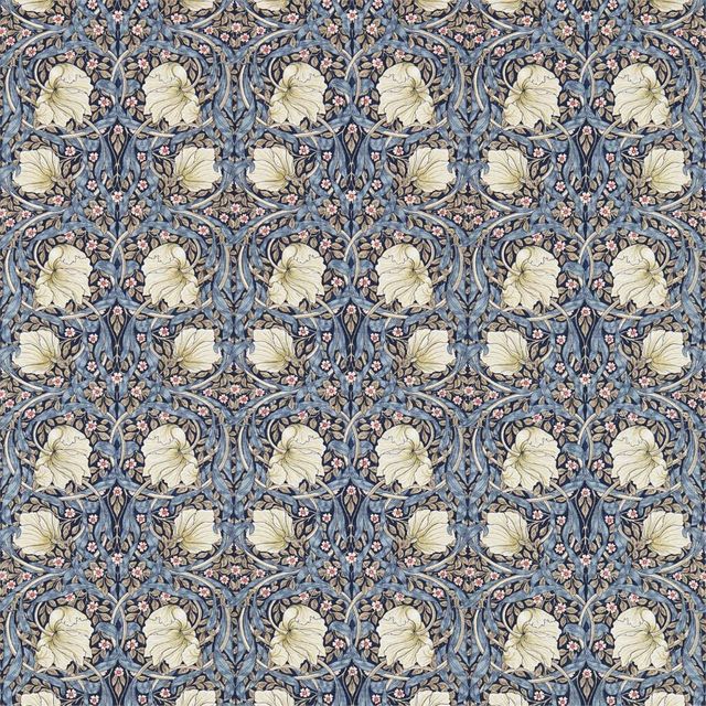William Morris Morris The Craftsman Bestsellers Fabrics Pimpernel Indigo/Hemp