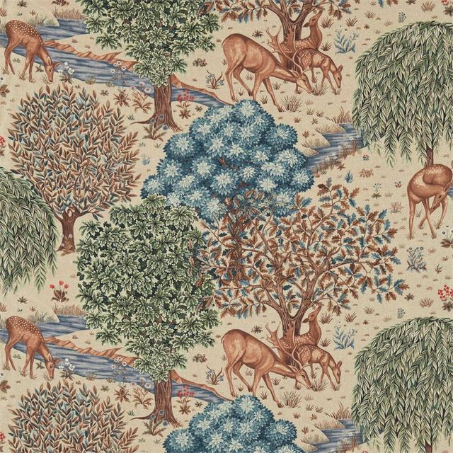William Morris Morris The Craftsman Bestsellers Fabrics The Brook Tapestry Linen