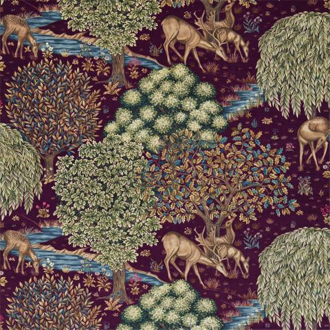 William Morris Morris The Craftsman Bestsellers Fabrics The Brook Tapestry Red Pelmet