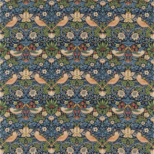 William Morris Morris The Craftsman Bestsellers Fabrics Strawberry Thief Indigo/Mineral