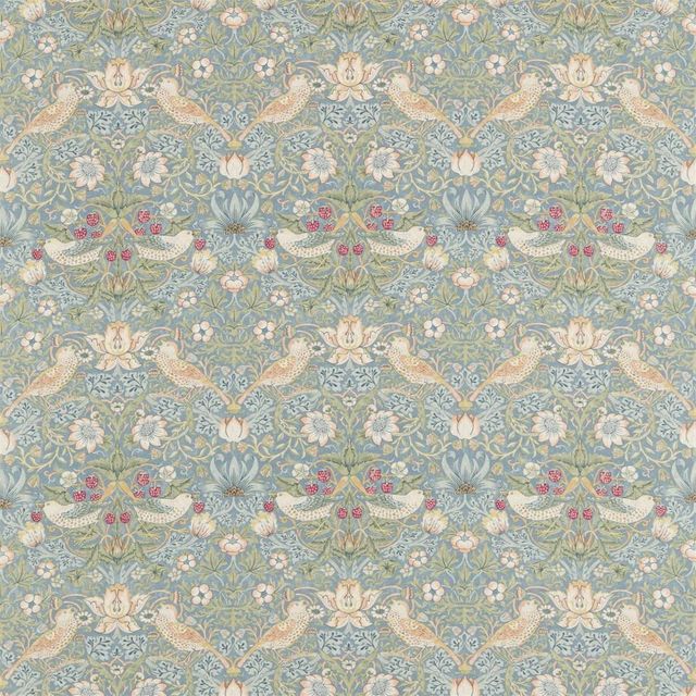 William Morris Morris The Craftsman Bestsellers Fabrics Strawberry Thief Slate/Vellum