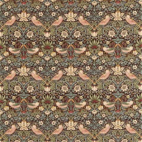 Strawberry Thief Chocolate/Slate Upholstery Fabric