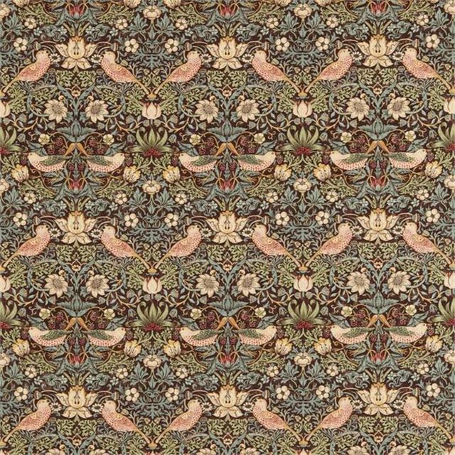 William Morris Morris The Craftsman Bestsellers Fabrics Strawberry Thief Chocolate/Slate