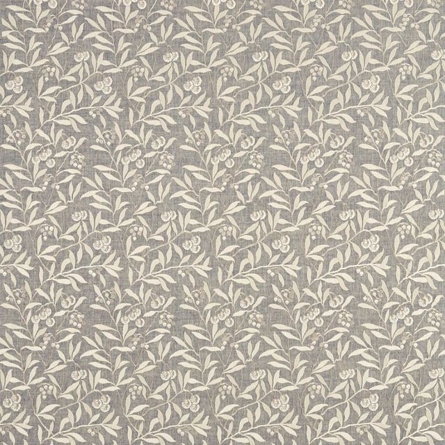 William Morris Pure Morris North Fabrics Pure Arbutus Embroidery Inky Grey