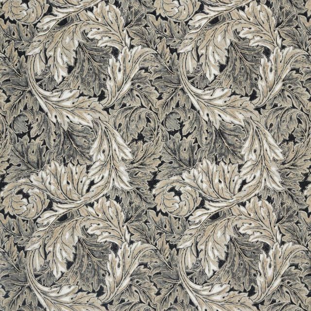 William Morris Pure Morris North Fabrics Pure Acanthus Weave Black Ink