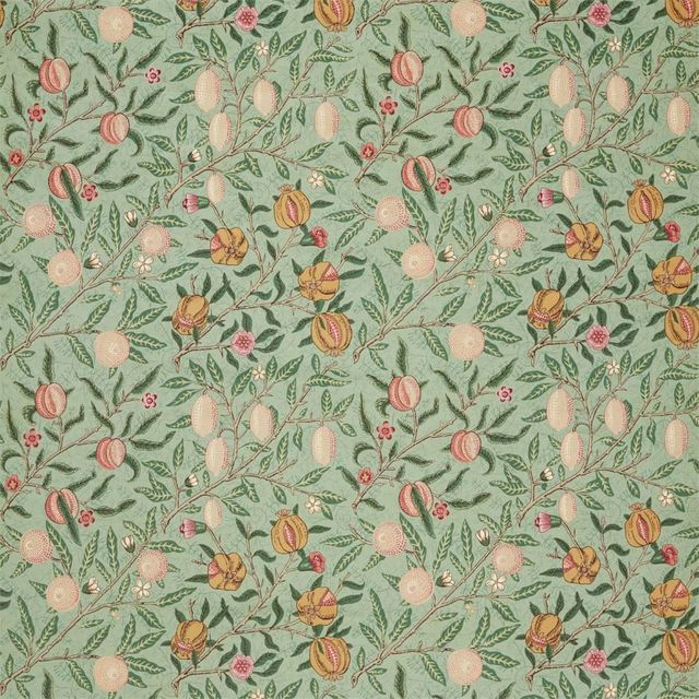 William Morris Rouen Morris Velvets Fabrics Fruit Velvet Privet/Thyme