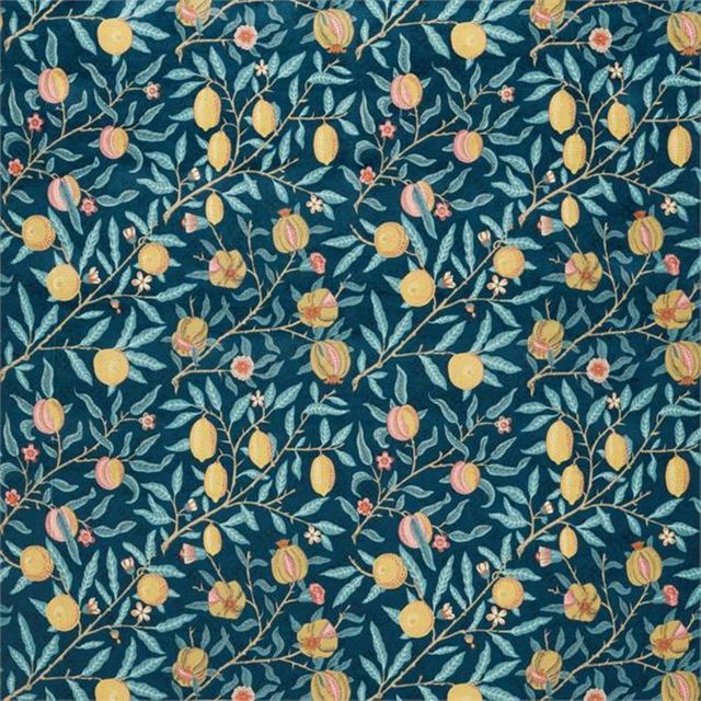 Fruit Velvet Indigo/Slate Voile Fabric