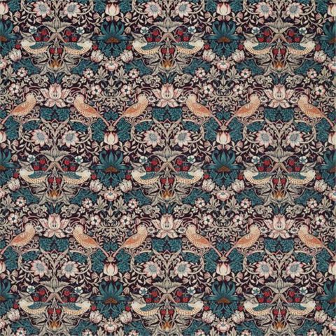 Strawberry Thief Velvet Mulberry/Slate