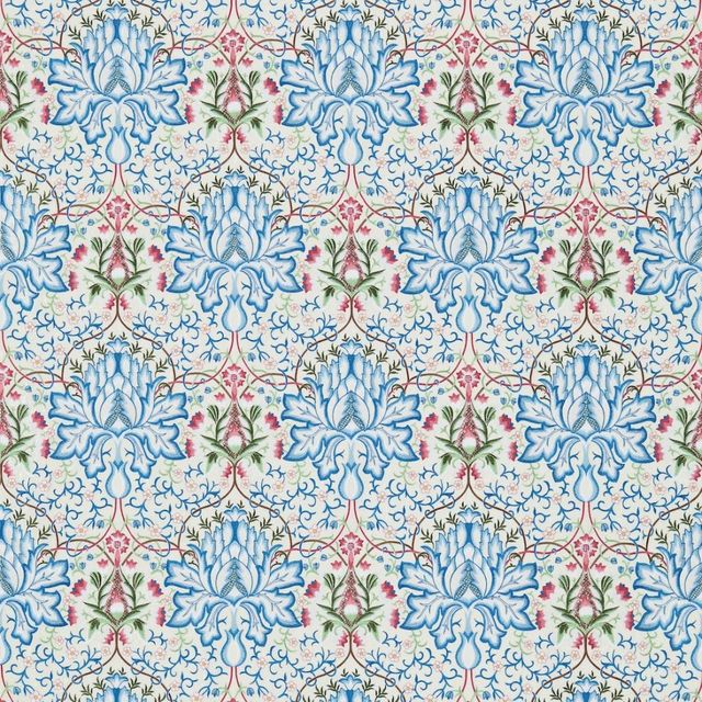 William Morris Woodland Embroideries Artichoke Embroidery Peacock/Cream