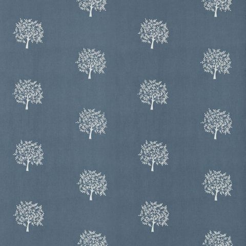 Woodland TreeGrey Blue/Ivory Voile Fabric