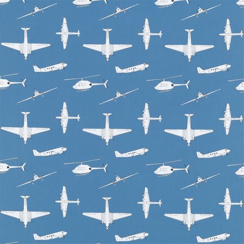 Chocks Away Royal Blue Voile Fabric