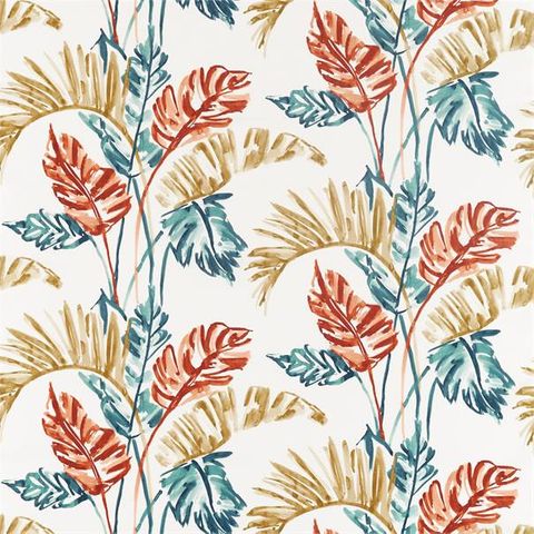 Toshiko Paprika / Teal / Olive Upholstery Fabric