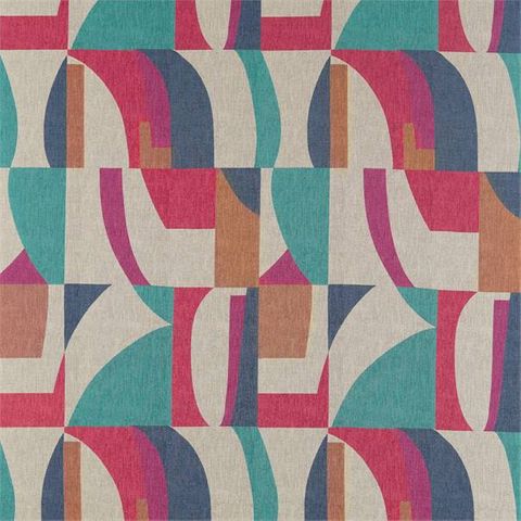 Bodega Indigo / Mandarin / Fuchsia Voile Fabric