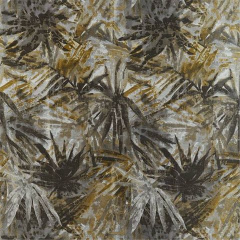 Celadon Saffron / Charcoal / Steel Voile Fabric