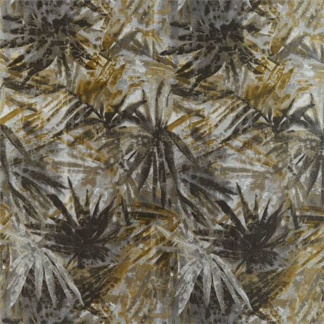 Harlequin Atelier Fabrics Celadon Saffron / Charcoal / Steel