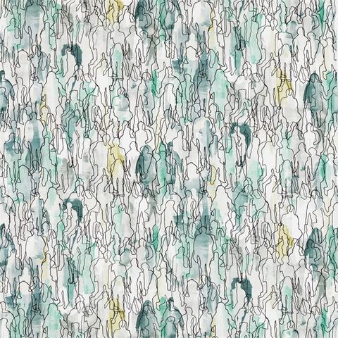 Multitude Emerald/Sepia Upholstery Fabric