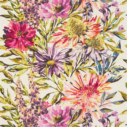 Floreale Fuchsia / Heather / Lime Upholstery Fabric