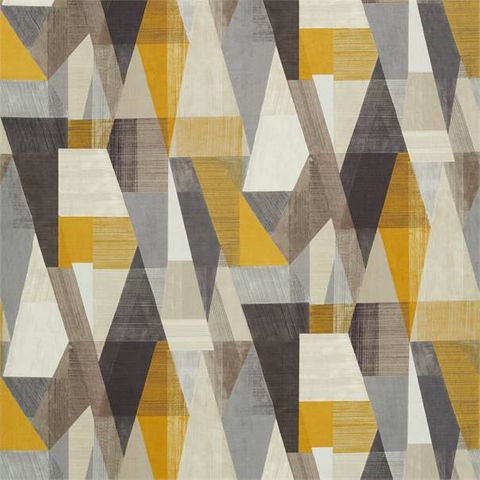 Pythagorum Graphite/Gold Upholstery Fabric