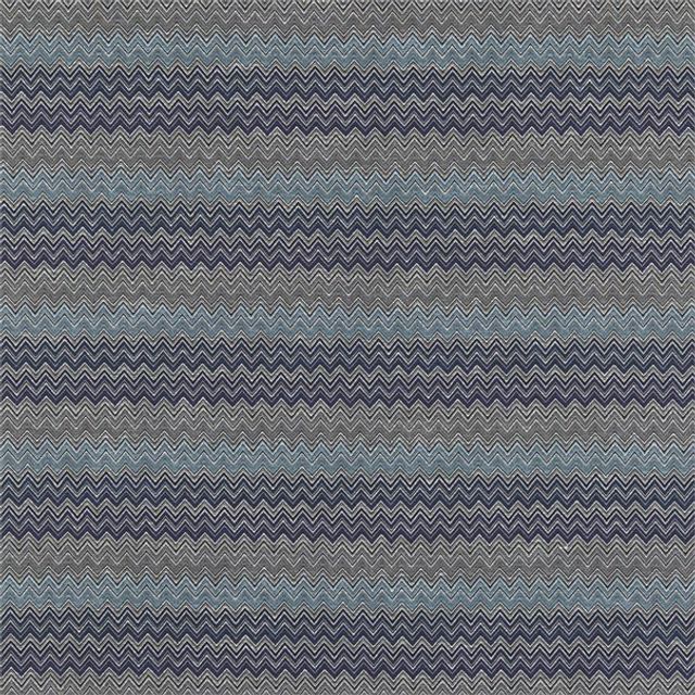 Chevron Cobalt Denim Ice Steel Upholstery Fabric