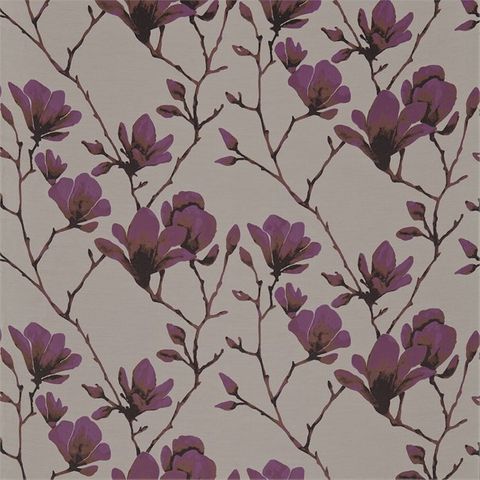 Lotus Bronze/Magenta Voile Fabric