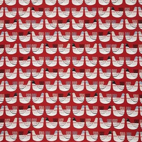 Cluck Cluck Scarlet Upholstery Fabric