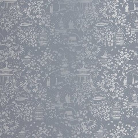 Chinoiserie Delft Voile Fabric