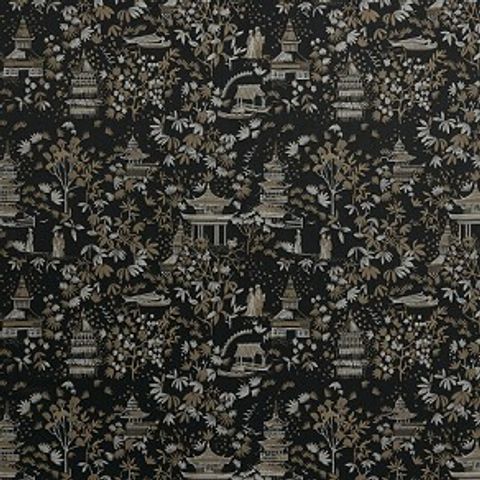 Chinoiserie Jet Voile Fabric