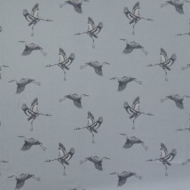 Cranes Delft Voile Fabric