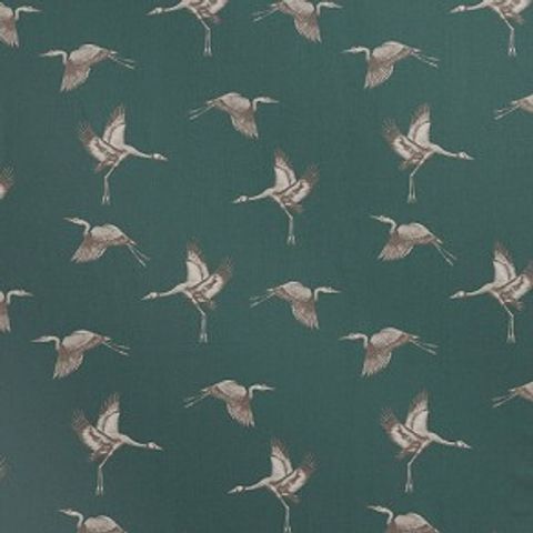 Cranes Jade Upholstery Fabric