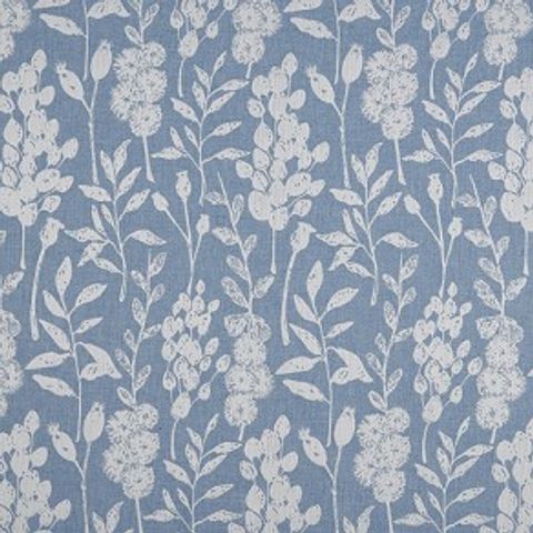 Flora Sky Blue Upholstery Fabric