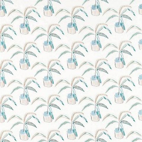 Crassula Marine / Tangerine / Mint Voile Fabric