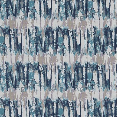 Takara Teal/Ink Voile Fabric