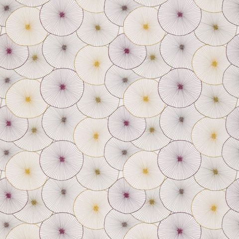 Aster Chartreuse / Plum / Truffle / Gold Voile Fabric