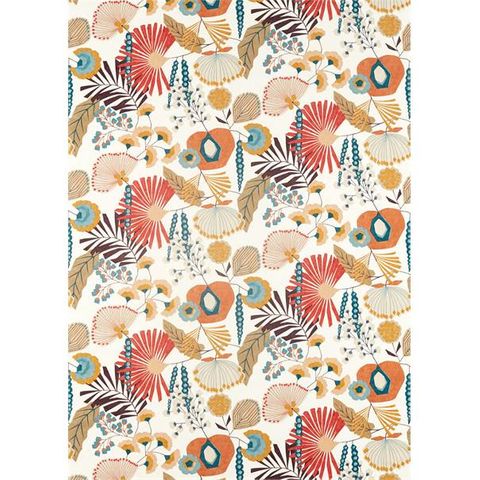 Zavala Russet/Navy/Lagoon Upholstery Fabric