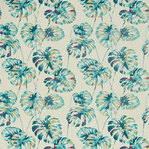 Kelapa Lagoon/Cerise Voile Fabric