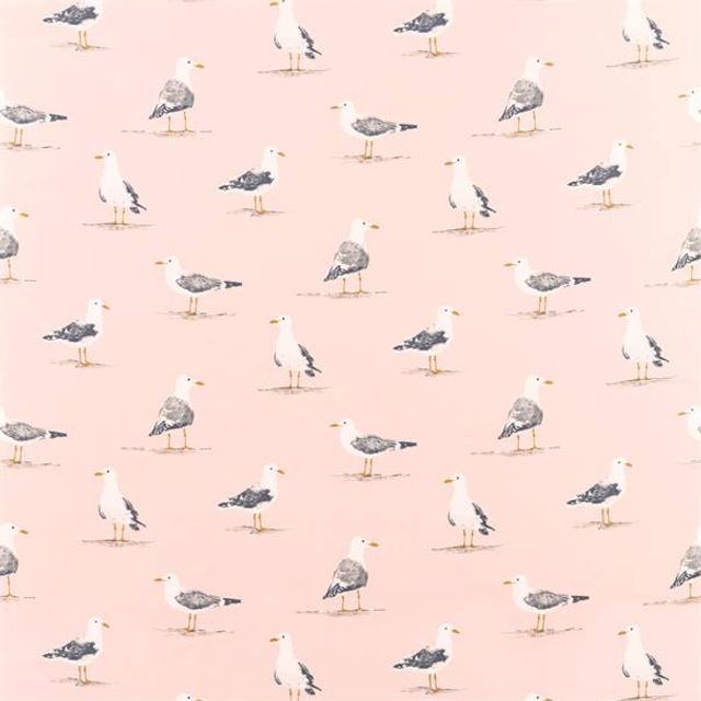 Shore Birds Blush Upholstery Fabric