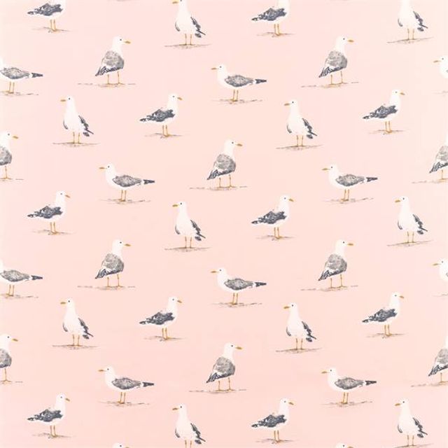 Shore Birds Blush Voile Fabric