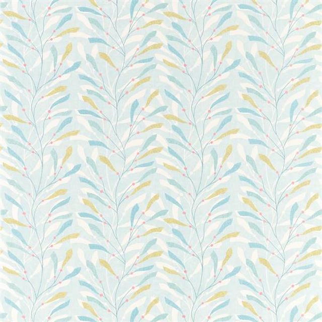 Sanderson Port Isaac Fabrics Sea Kelp Aqua/Lichen