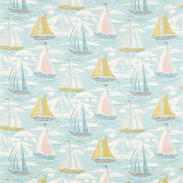 Sanderson Port Isaac Fabrics Sailor Aqua