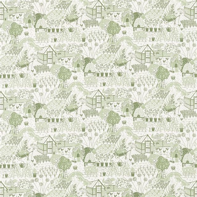 Sanderson Potting Room Prints & Embroideries The Allotment Fennel Upholstery Fabric