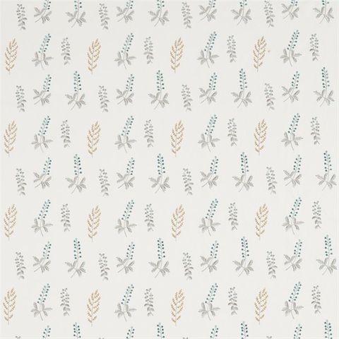 Bilberry Dijon/Teal Voile Fabric