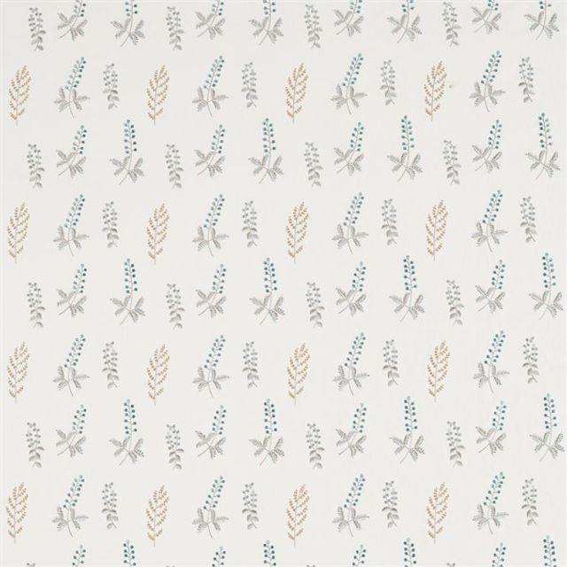 Sanderson Potting Room Prints & Embroideries Bilberry Dijon/Teal